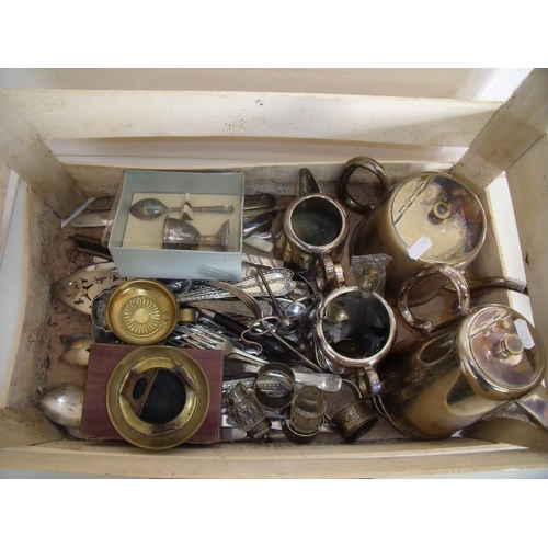 37 - Large selection of plated ware and other items in one box