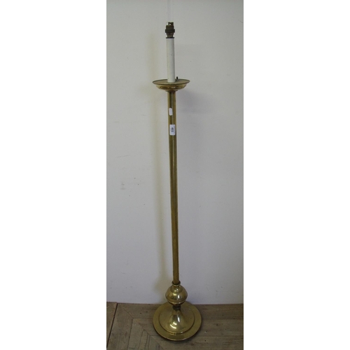 403 - Early 20th C ecclesiastical style brass standard lamp base