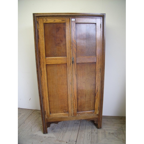 431 - Early 20th C oak fitted wardrobe