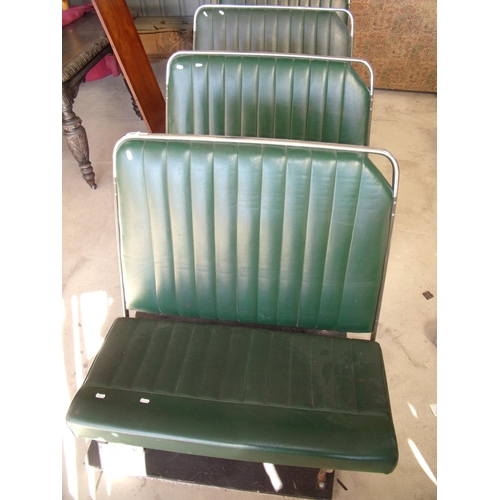 460 - Set of four mounted vintage bus/coach type bench seats