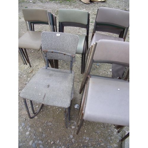 461 - Large selection of metal stacking chairs