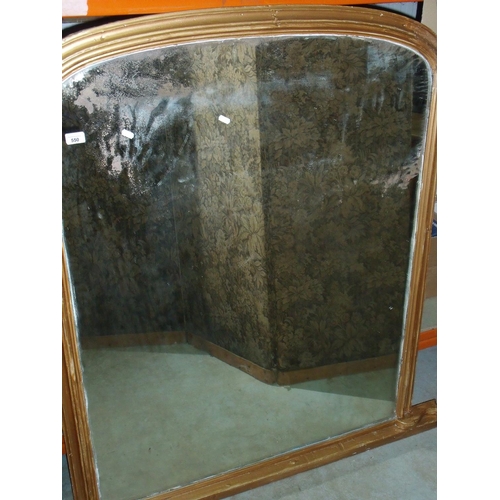 550 - Gilt framed over mantel mirror (width 110cm)