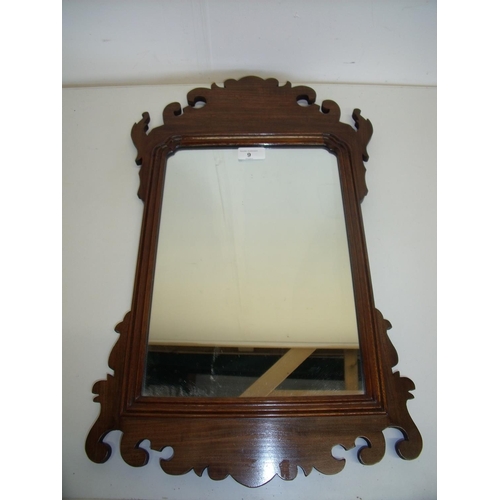 9 - Small Chippendale style mahogany framed mirror