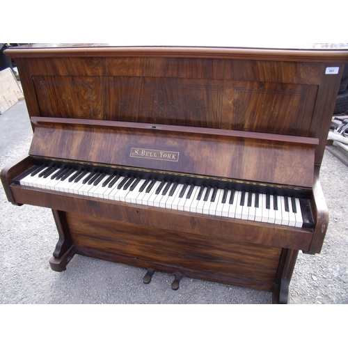 551 - Late Victorian rosewood case upright piano by S. Bell York
