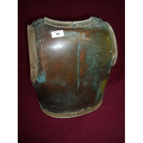 121 - Scarce and rare French Napoleonic Cavalry breast & back plate with brass covered breast plate with l... 