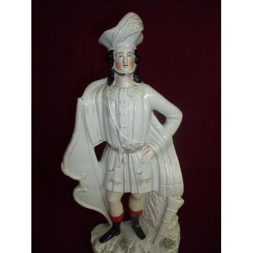 17 - Large Victorian Staffordshire figure of William Tell (48cm high) (chips to base)