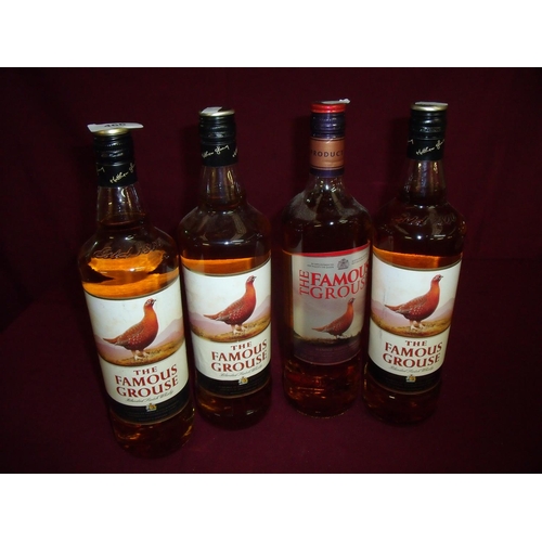 466 - Four 1ltr bottles of Famous Grouse Whisky