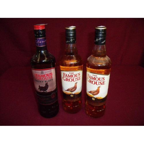 469 - Two 70cl bottles of Famous Grouse and one bottle of Famous Grouse Smokey Black (3)