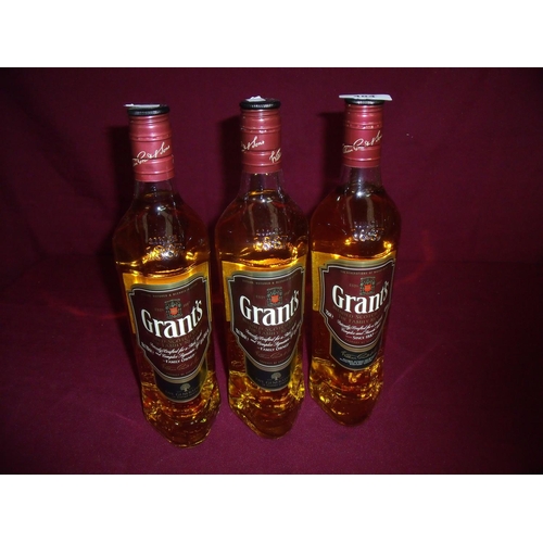 484 - Three 70cl bottles of Grants Red Scotch Whisky (3)