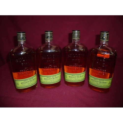 489 - Four 70cl bottles of Bulleit Rye Frontier Whisky Small Batch (95) (4)