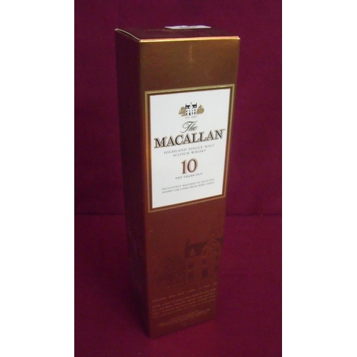 493 - Boxed Macallan 10 Year Old Highland Single Malt Scotch Whisky