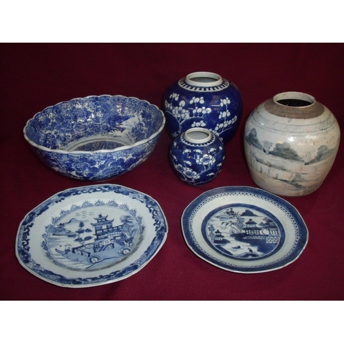 5 - Selection of 18th C and later oriental ceramics including ginger jars, blue & white side plates etc ... 