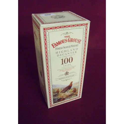 509 - Boxed Famous Grouse Highland Decanter 100 Years commemorative set