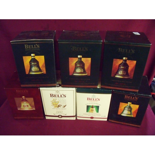 48 - Group of seven boxed Bells Whisky Christmas decanter sets (full & sealed) including 1992, 1993, 1994... 