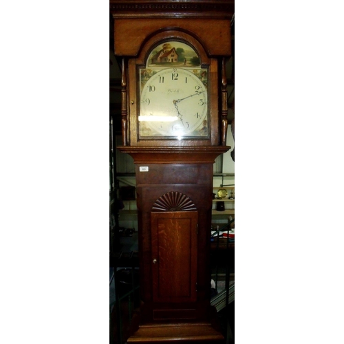 298 - Bartliff of Malton mahogany and oak cased 30 hour long case clock with painted dial