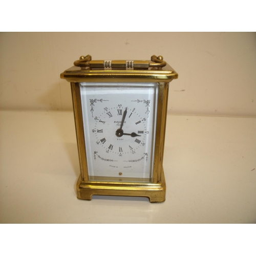 28 - Modern French Baynard brass cased eight day cartridge clock