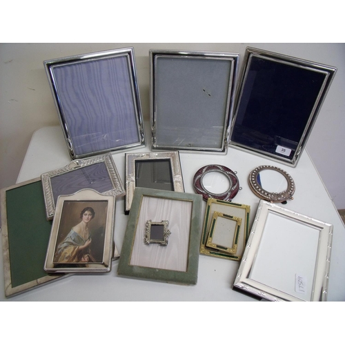 35 - Large selection of various silver plated photograph frames