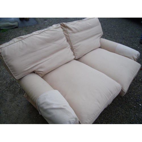 375 - Modern two seat, two deep seated sofa (width 160cm)