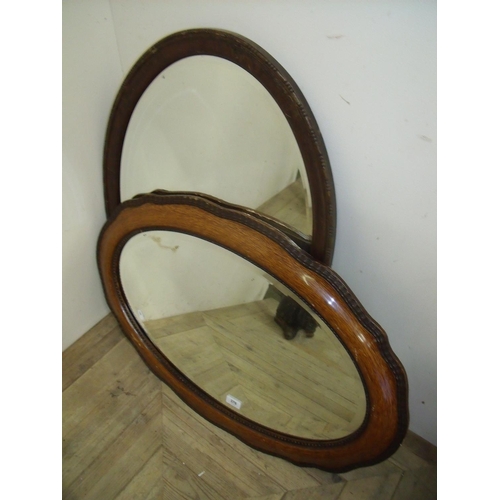 376 - Two early 20th C bevelled edge wall mirrors