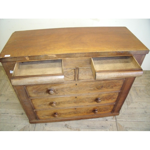 379 - Victorian mahogany chest with two frieze drawers above two short and three long drawers (130cm x 46c... 