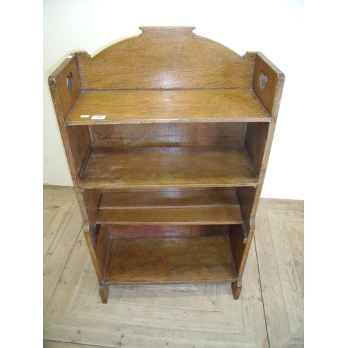 380 - Early-mid 20th C oak two tier open bookcase (64cm x 30cm x 112cm)