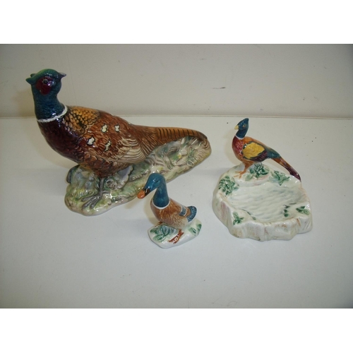 4 - Beswick pheasant No 1226, Beswick pheasant ashtray No 754 and a Beswick mallard duck (3)