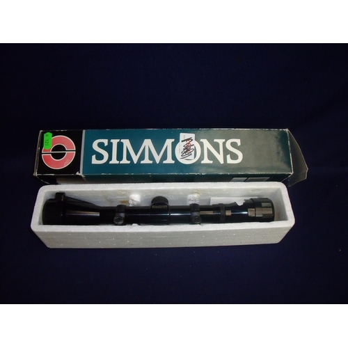 189 - Boxed Simmons 4x40 fully coated optics Gold Series Model 4 40 rifle scope with ring mounts