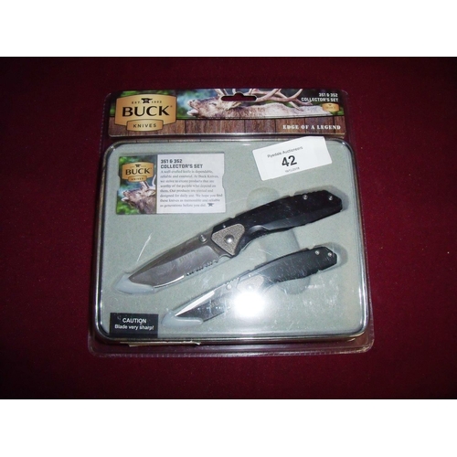 42 - Sealed as new Buck knife collectors set 351 & 352