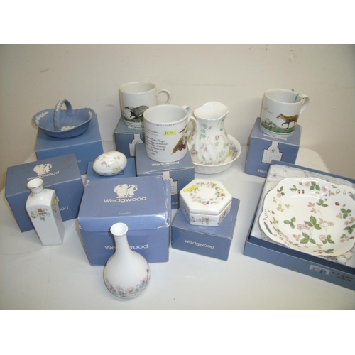 92 - Large selection of boxed as new ex-shop stock Wedgwood ceramics including blue Jasperware, mugs, wil... 