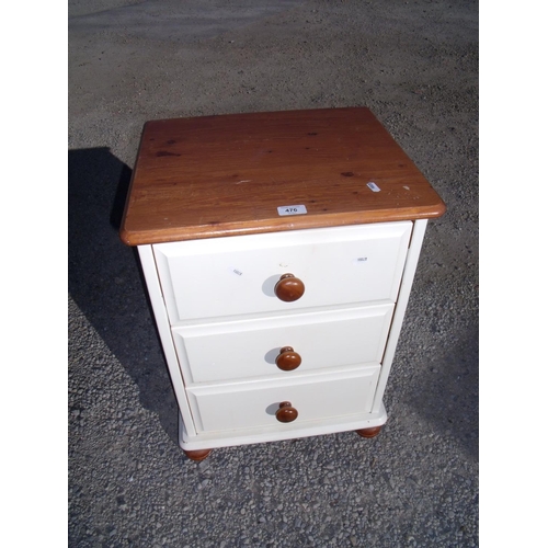 386 - Painted pine bedside chest