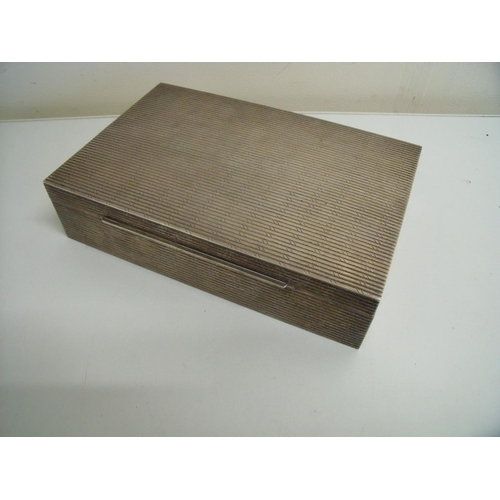 101 - Silver rectangular table box with lined interior and hinged top (19cm x 12.5cm x 4.5cm)