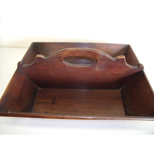 118 - 19th C two sectional cutlery tray with central handle (41cm x 35cm x 17cm)