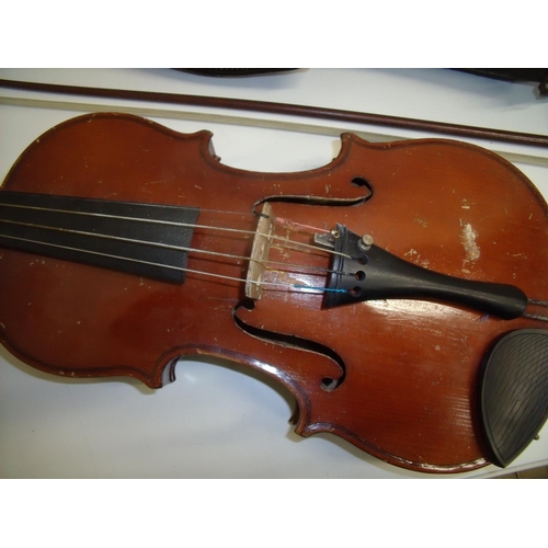33 - Cased violin with internal paper label for Piena Student Violin Model Stradivarius Made in Czechoslo... 