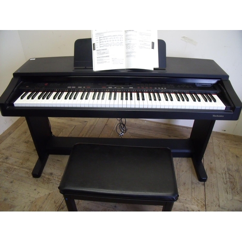 373 - Technics electric piano with associated stool