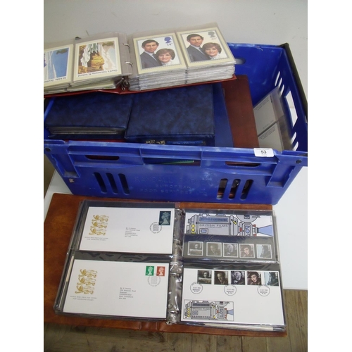 53 - Extremely large collection of stamp albums including FDC, Post Office postcards, presentation packs ... 