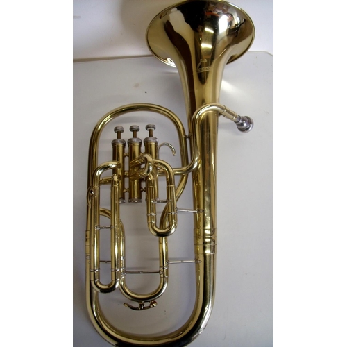 58 - Cased brass B&S Sonora tenor horn, serial number 221424