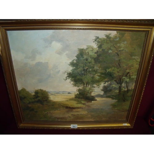 422 - 20th C landscape oil painting on board by Lewis Creighton (60cm x 50cm)