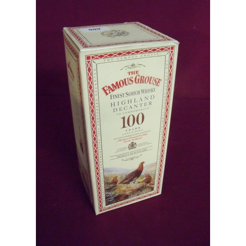 35 - Boxed Famous Grouse Highland Decanter 100 Years commemorative set