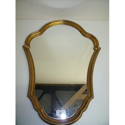 26 - Small gilt framed wall mirror (42cm x 56cm)
