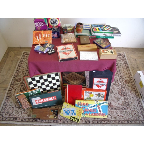 110 - Collection of various vintage board games and similar items in two boxes