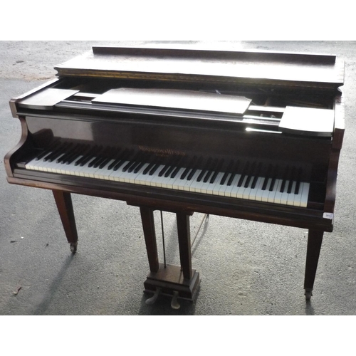 261 - Mahogany cased baby grand piano by Monington & Weston of London