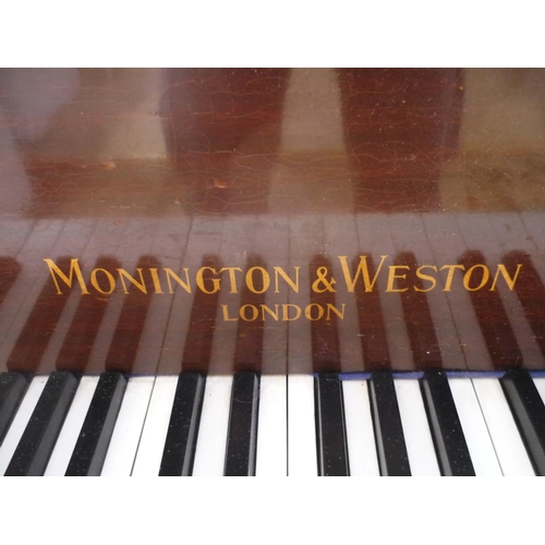 261 - Mahogany cased baby grand piano by Monington & Weston of London