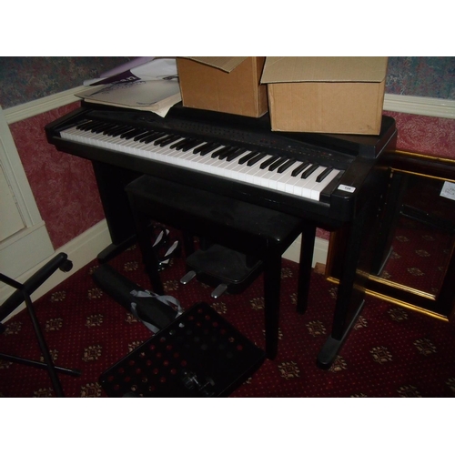 106 - Yamaha Clavinova electric piano with piano sttol, music stand etc