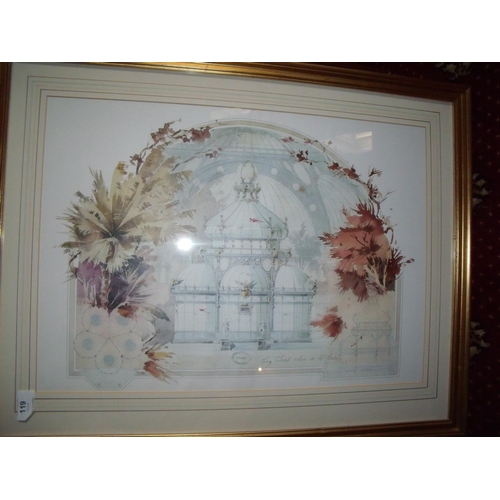 119 - Two large framed portrait prints, another smaller in quality gilt frame and two architectural type p... 