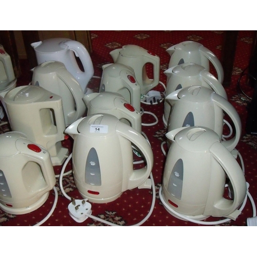 14 - Group of twelve electric kettles