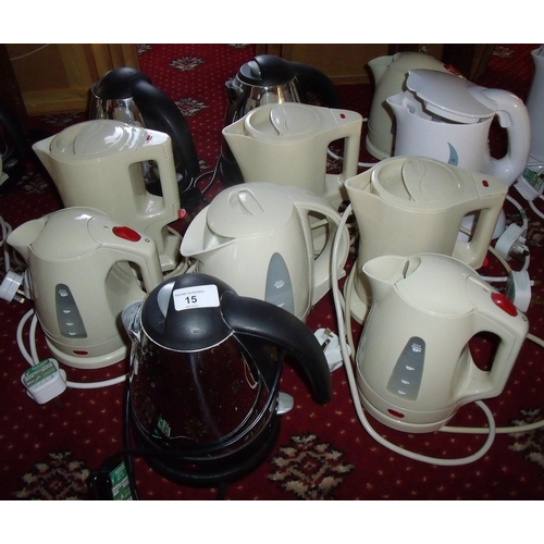 15 - Group of eleven electric kettles