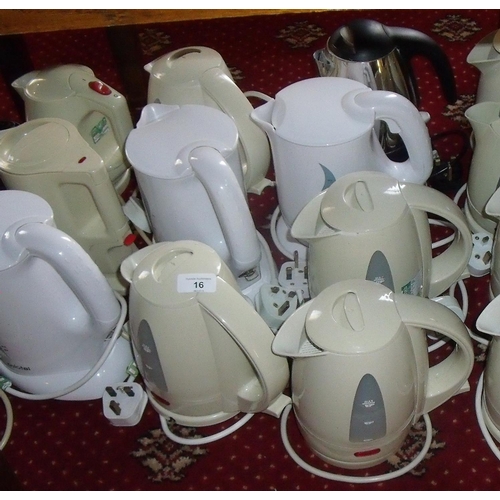 16 - Group of eleven electric kettles