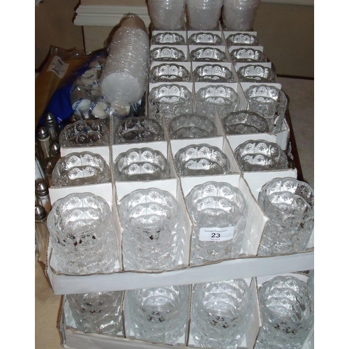 23 - Large selection of glass tea light holders, various tea lights etc