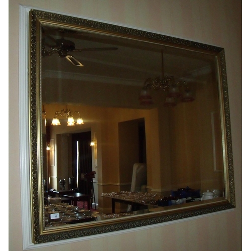 31 - Large rectangular bevelled edge wall mirror (127cm x 102cm)