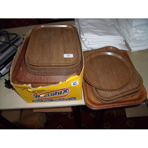 33 - Large selection of serving trays